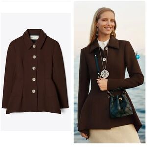 Tory Burch Double Faced Peplum Jacket